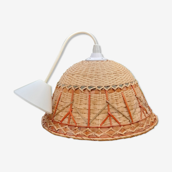 Suspension cloche en rotin 3 couleurs esprit bohème seventies6