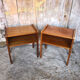 Pair of bedside table scandinavian vintage wood