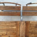 1950s Double wood and metal school desk