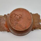 2 stoneware bowls with vine and grape decorations signed