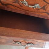 Antique bedside table in rosewood marquetry, Louis XV style