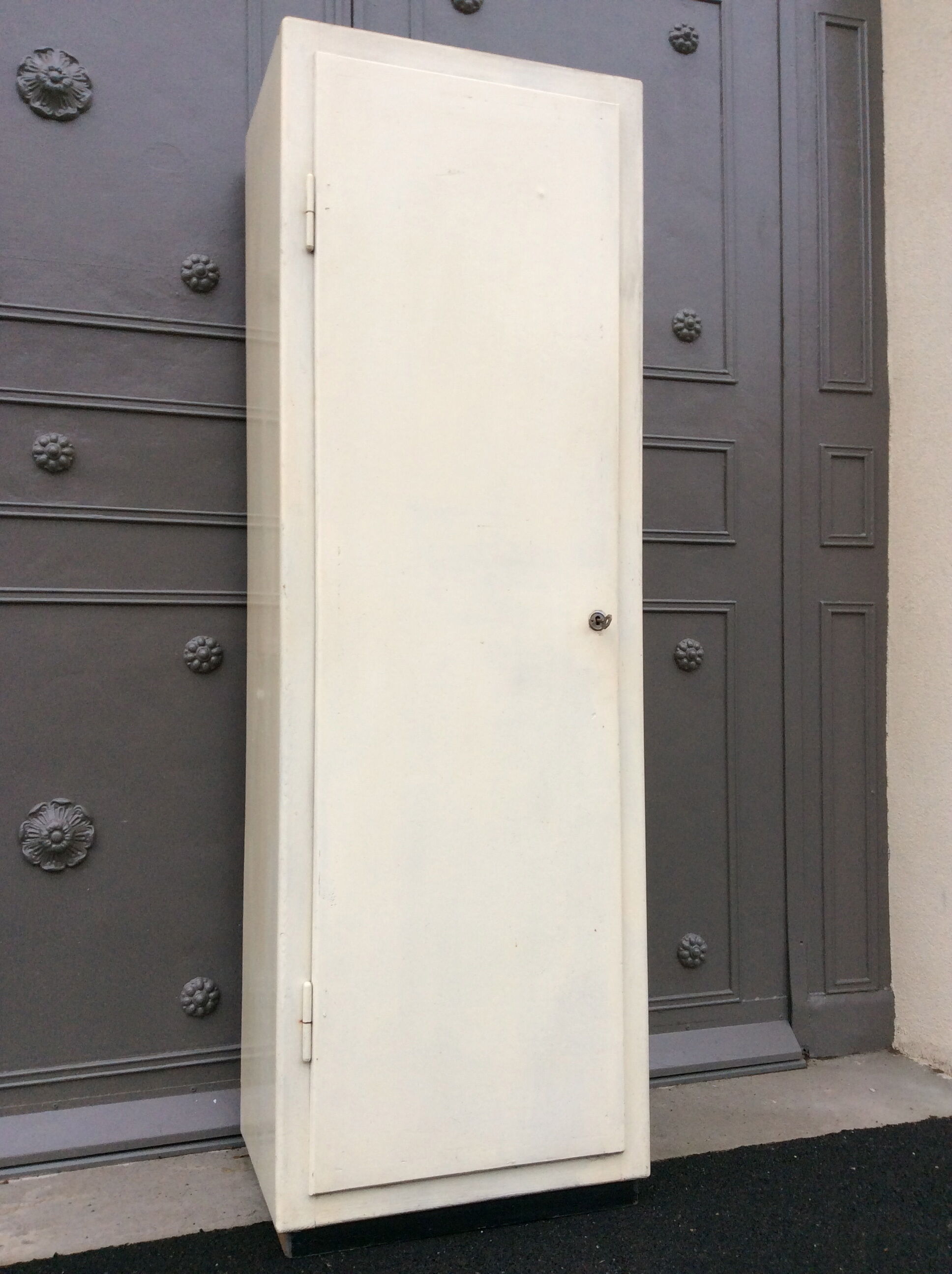 Parisian wardrobe, old rustic vintage mid century broom closet 1950