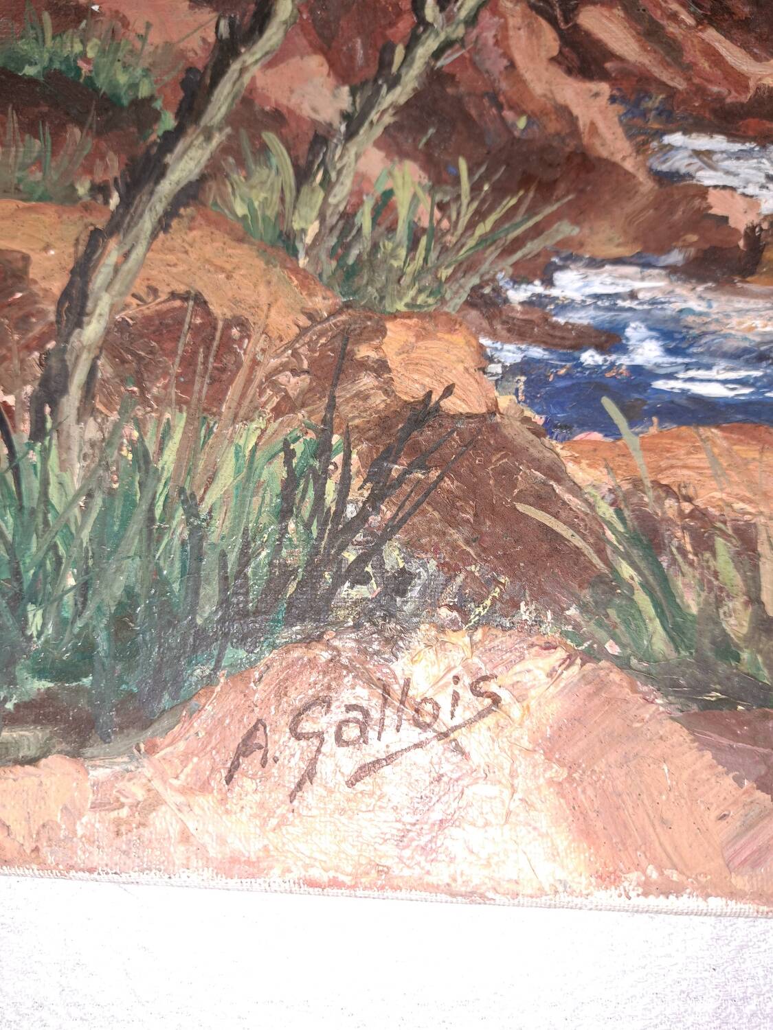 Painting, painting on canvas. Signed A.Gallois