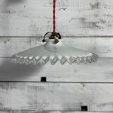 Opaline suspension pleated red cord