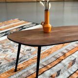 Teak and metal coffee table