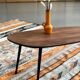 Teak and metal coffee table