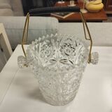 Crystal and brass ice bucket