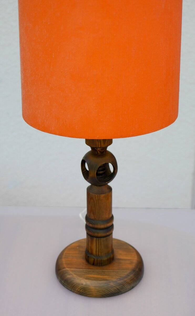 Large pine table lamp by Uno & Östen Kristiansson for Luxus, Sweden