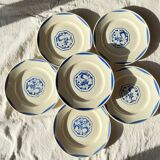 6 K&G Luneville Art Deco Dessert Plates Fructidor Model