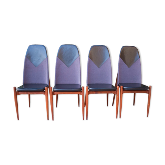 Rare dining chairs by Miroslav Navratil, made in former Czechoslovakia, 1960s, set of 4