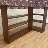 Large oak corner bookcase, 1950s design.