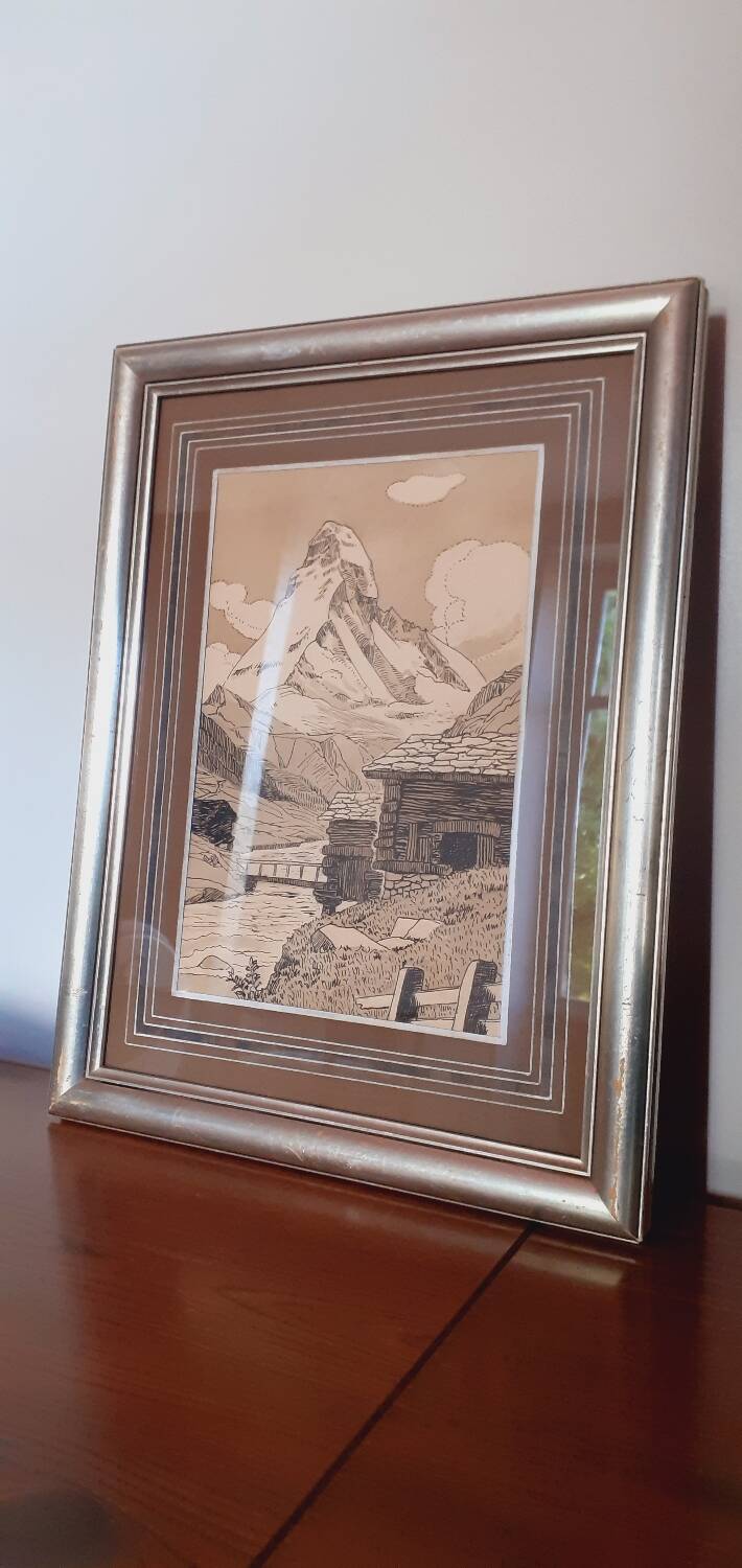 Art Deco Ink Drawing 1930 Framed