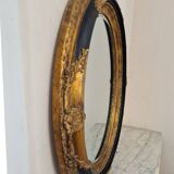 Large Gold Leaf Medallion Mirror with Beveled Glass - "Milo"