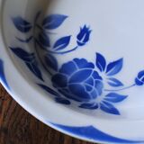 Plat rond creux Corsica Digoin Sarreguemines Bleu Art Deco