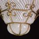 Extraordinary Venetian Lantern in Murano Reticello Glass, 1940s