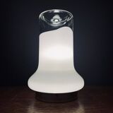 Vintage table lamp in white glass, Italy, 1970s