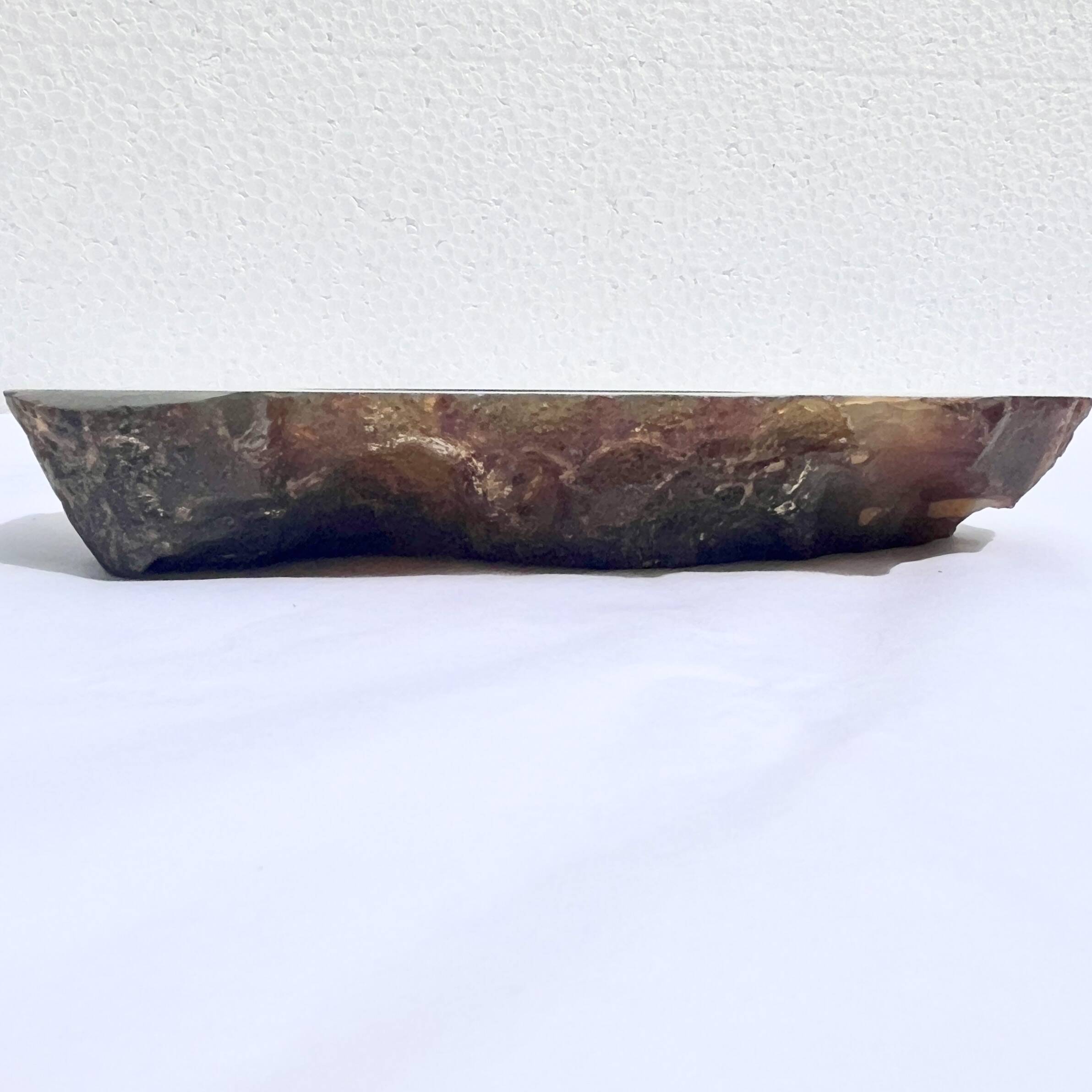 Vintage blue brown agate slice tray agate ashtray 1960