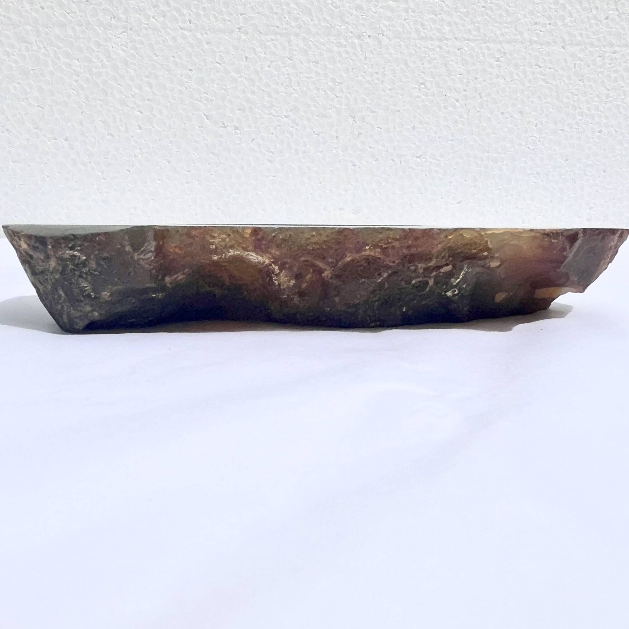 Vintage blue brown agate slice tray agate ashtray 1960