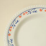 White Dinner Plates - Heart Pattern - Pink Blue (Set of 4)