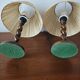 Paire de lampes vintage en bois tourné