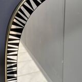 1960s Mirror with black docoration and gold color edging