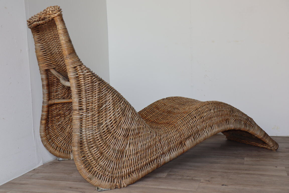 Chaise longue vintage "Karlskrona" en rotin par Carl Öjerstam, 1990