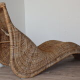 Vintage chaise longue "Karlskrona" in rattan by Carl Öjerstam, 1990