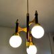 Lustre cascade de 3 globes Targetti 1950