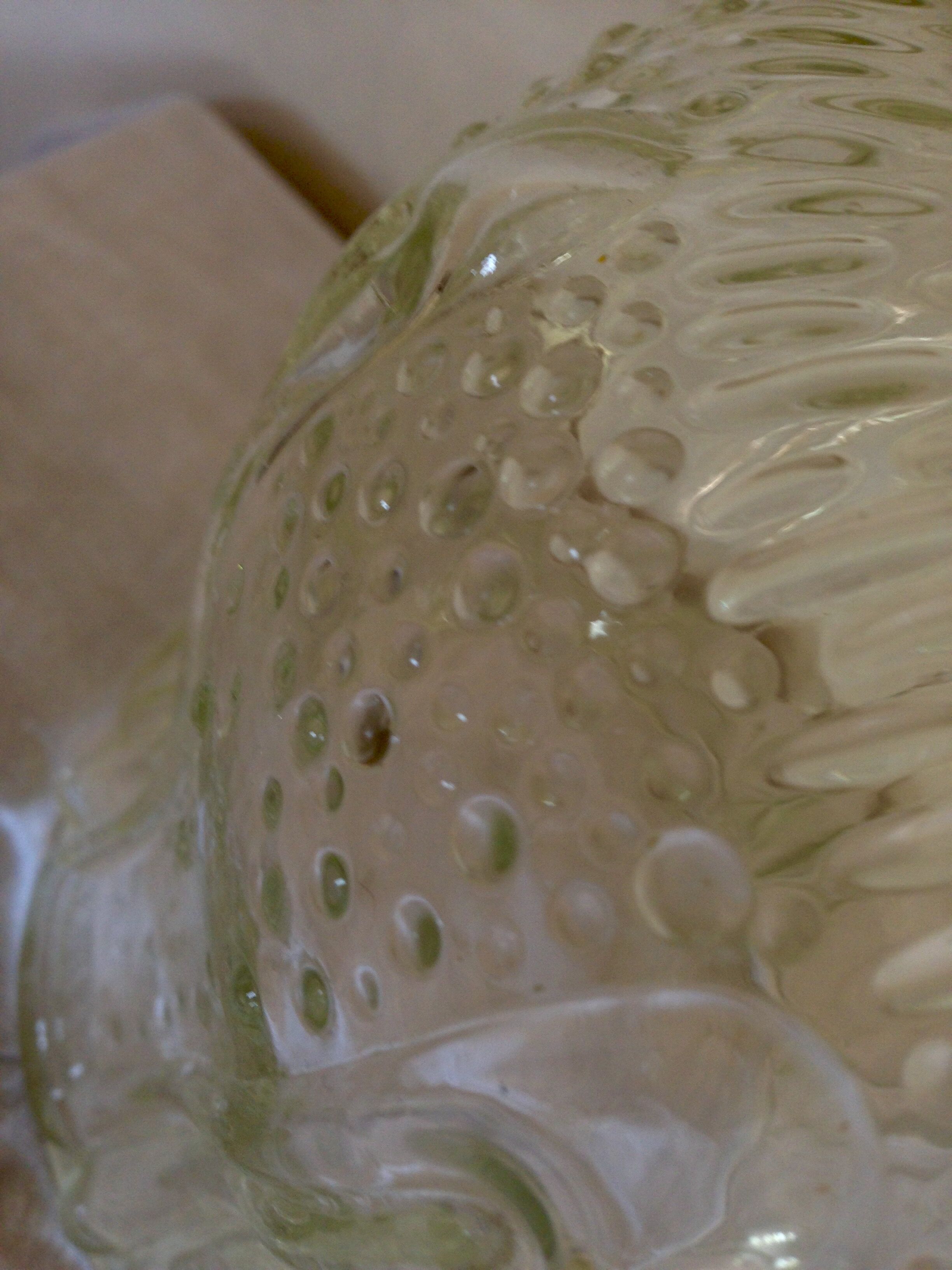 Suspension Tulip glass to relief transparent vintage