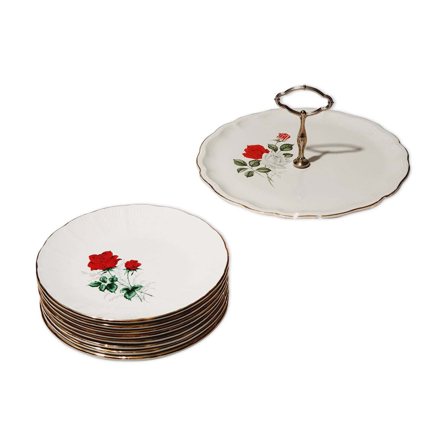 Dessert plates Claudia Amandinoise and vintage mandiant