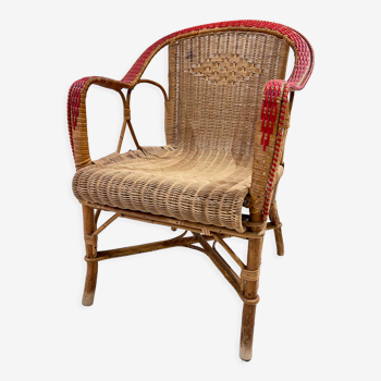 Fauteuil en rotin vintage