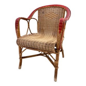 Fauteuil en rotin vintage