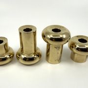 6 small brass candlesticks • Landskrona Mässing • Sweden • Circa 1978
