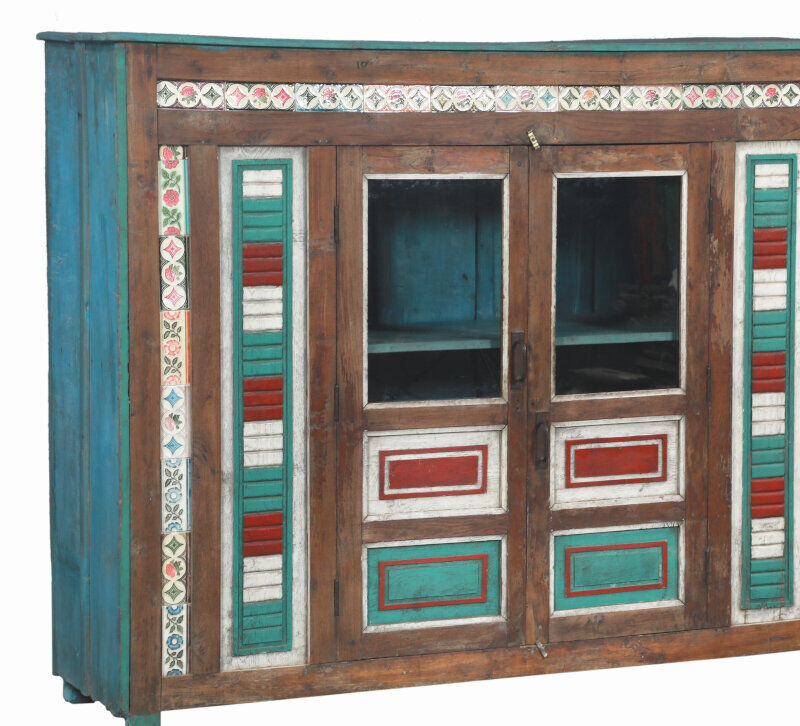 Sideboard cupboard patina old teak india 187x54x153cm