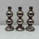 Set of 3 candlesticks in 20th century eglomise glass, vintage space age retro