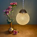 Vintage globe pendant light in molded glass