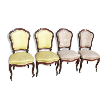 Série de 4 chaises acajou