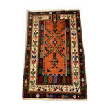 Vintage turkish anatolian rug 190x120 cm, tribal boho red, blue, black, green
