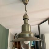 Industrial style brushed brass pendant light
