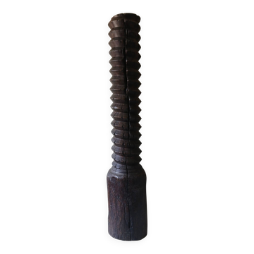 Old solid wood wine press screw, H 144 cm, Weight 37.5 kg