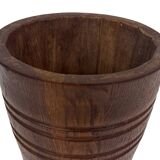 Vintage umbrella stand - holder oak basket storage design 60's minimalist