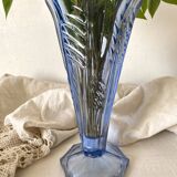 Vase ancien cornet bleu 27 cm