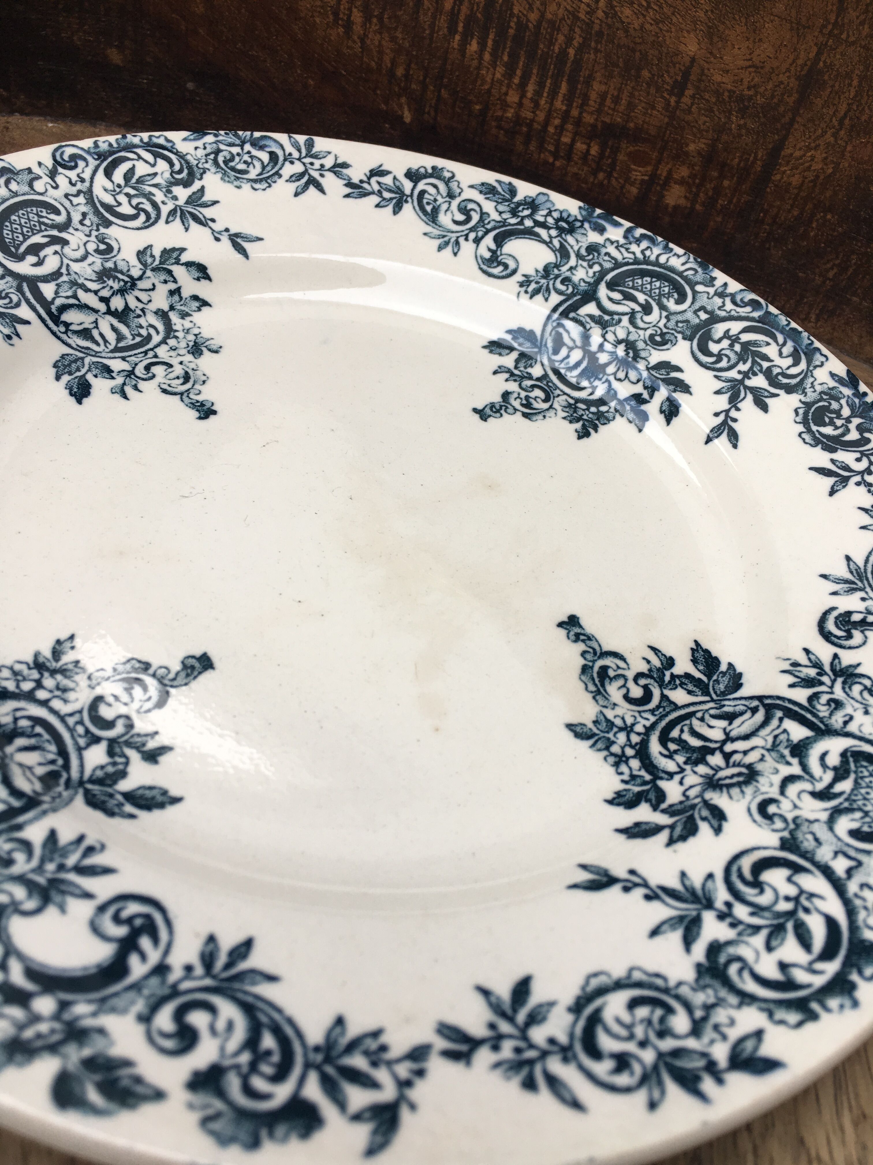 Lot of 2 plates for dessert Terre de Fer décor Louis XV