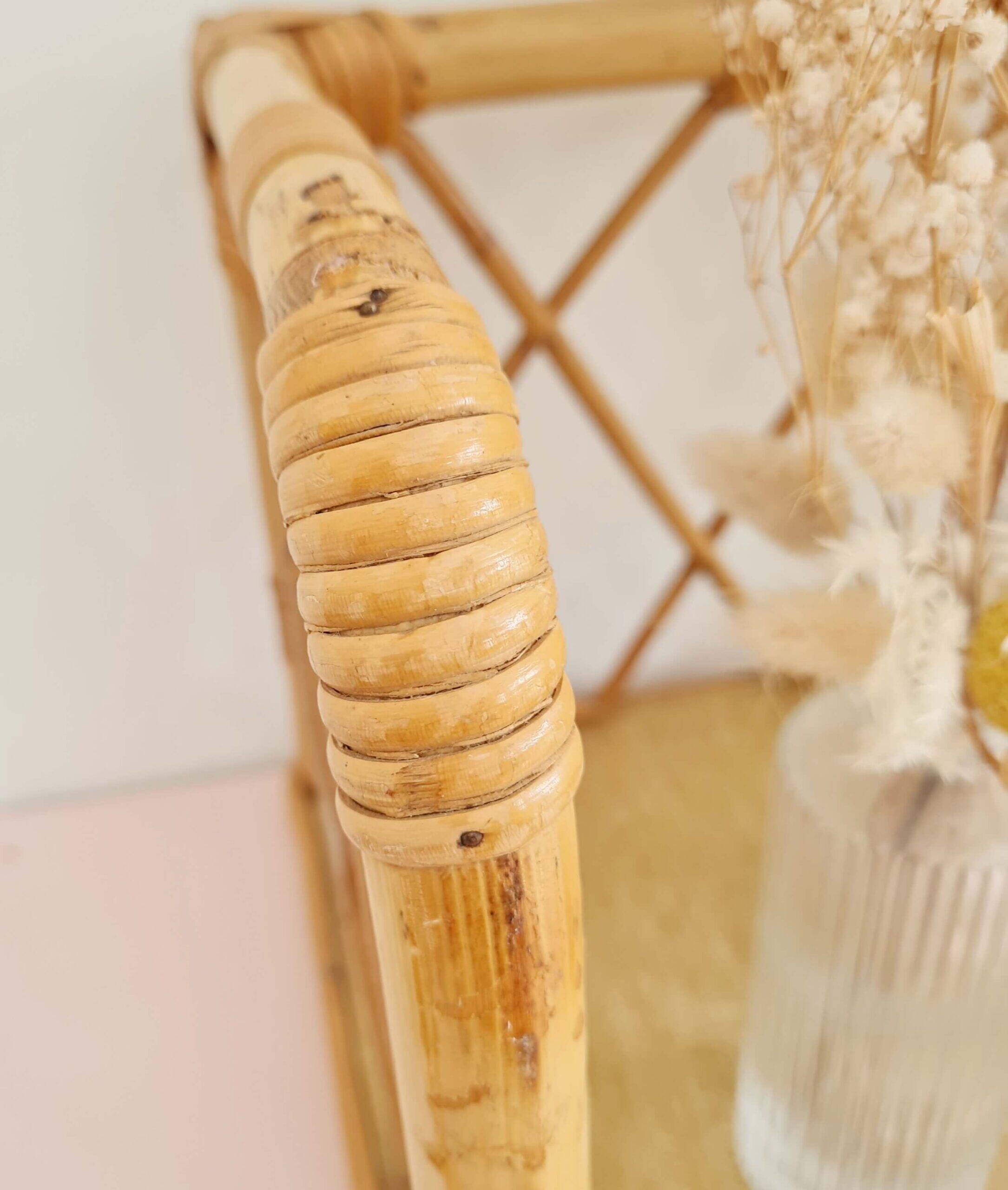 Antique rattan shelf