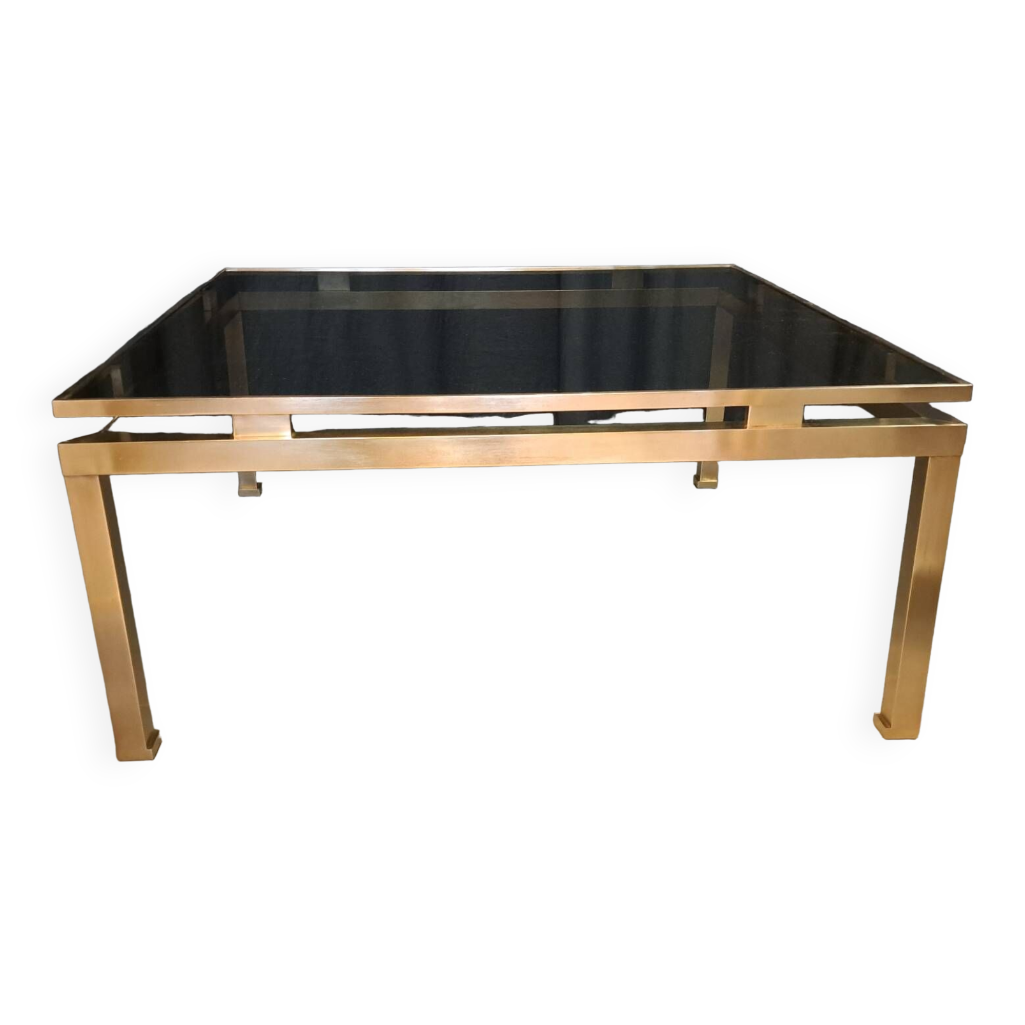 Guy Lefevre brass and glass coffee table