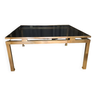 Guy Lefevre coffee table in brass and glass