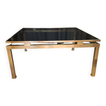 Guy Lefevre brass and glass coffee table