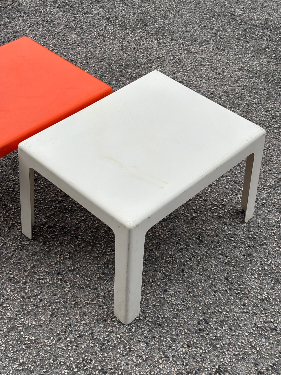 Pair of Space Age fiberglass coffee tables, Circa 1970