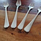 Christofle - Set of 4 America model oyster forks - Design Luc Lanel - In silver-plated metal
