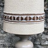 Beige ceramic lamp with crackle look, vintage 1970